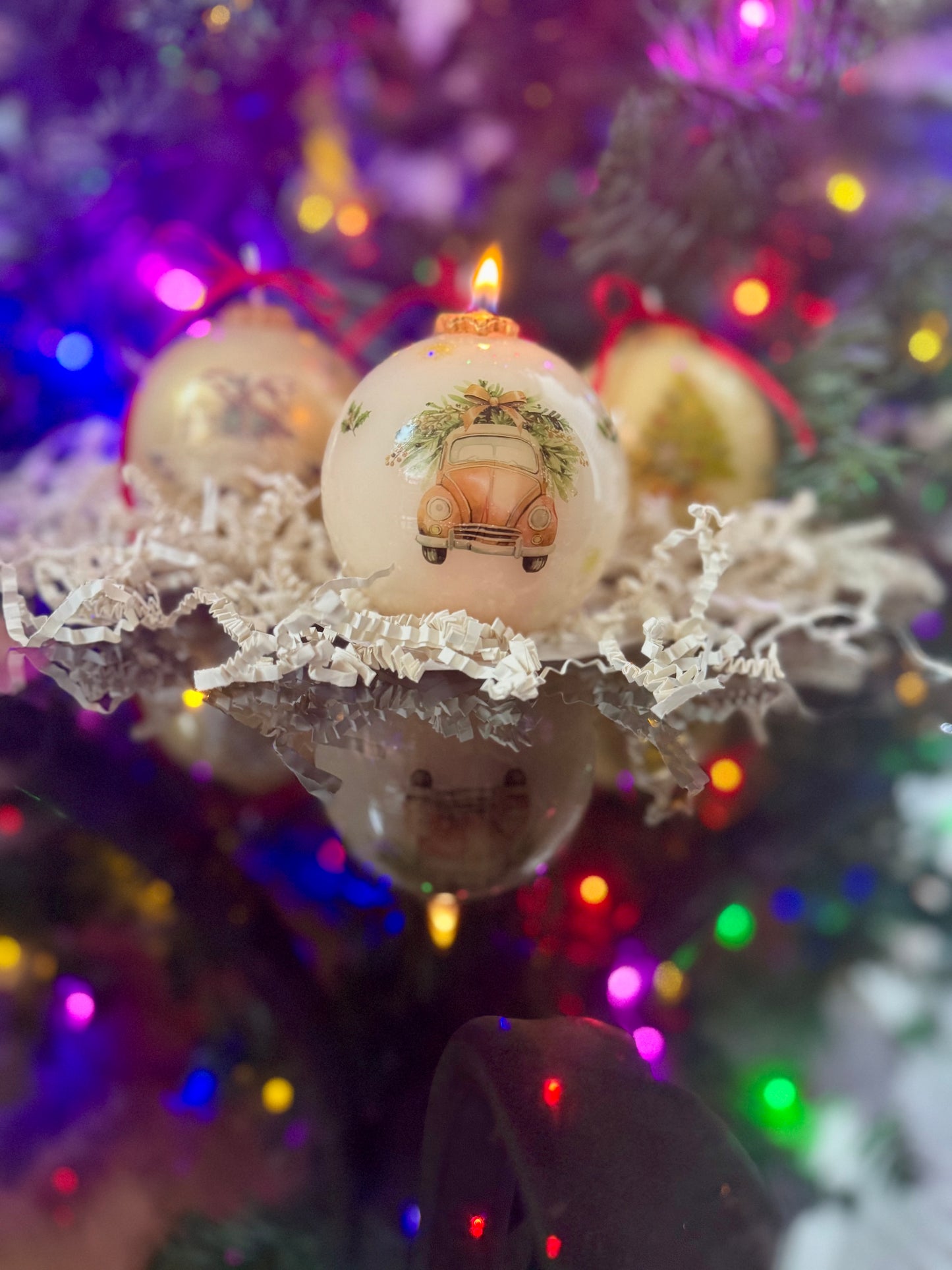 Christmas Ball Candle Vintage Edition | Single or Trio Set