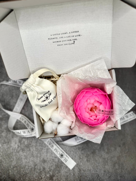 Soft Blush Peony Candle (Gift Wrapped)