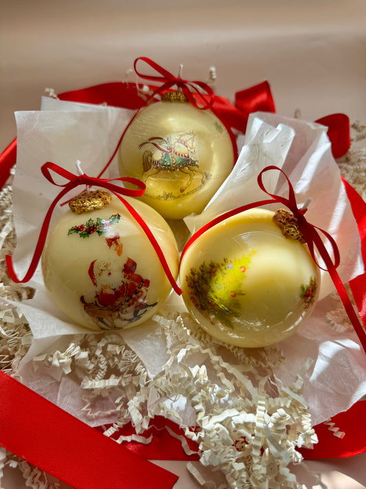 Christmas Ball Candle Vintage Edition | Single or Trio Set